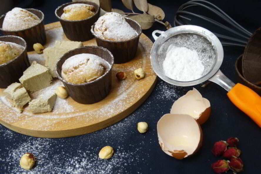 Рецепт кексов с халвой