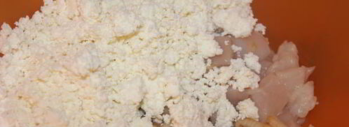 кексы удивительные с творогом, курицей и яблоком. Шаг 3