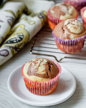 Шоколадно-лимонные мраморные кексы