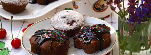 шоколадные кексы с вишней. Шаг 7