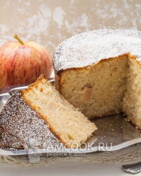 Творожный кекс с яблоками
