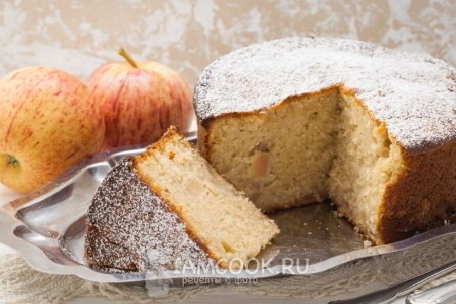 Рецепт творожного кекса с яблоками