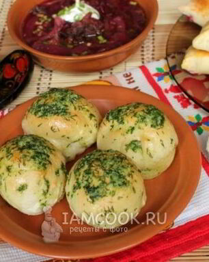 Пампушки с чесноком к борщу