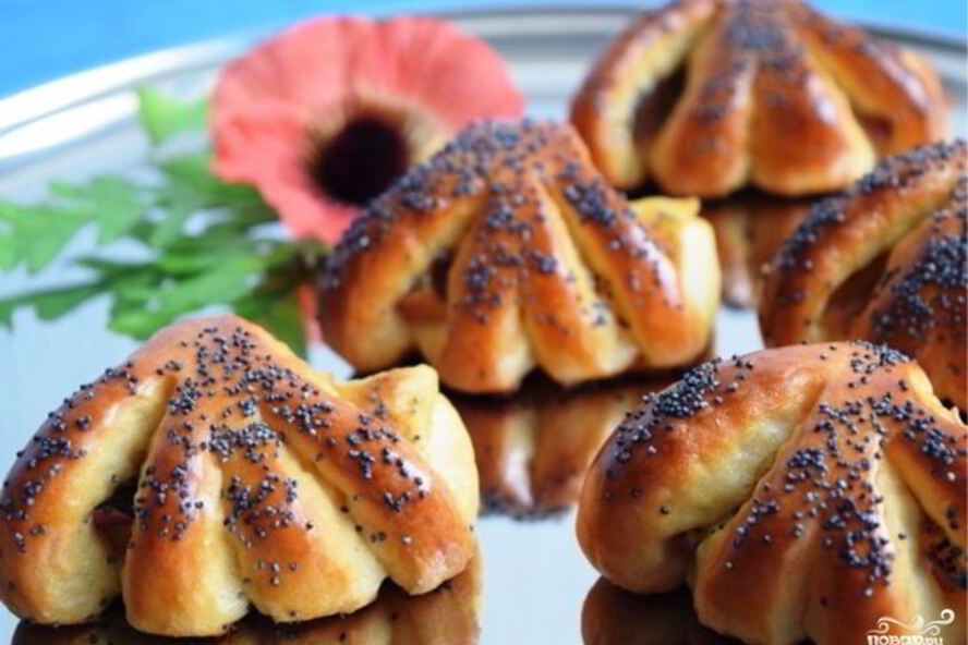 Рецепт конвертиков с яблоками из творожного теста