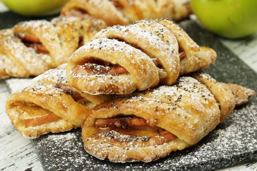 Рецепт конвертиков с яблоками