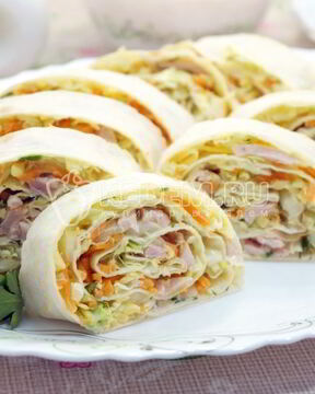 Быстрая закуска из лаваша