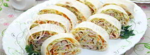 быстрая закуска из лаваша. Шаг 8