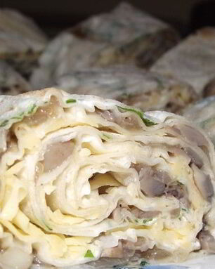 Лаваш с грибами и сыром