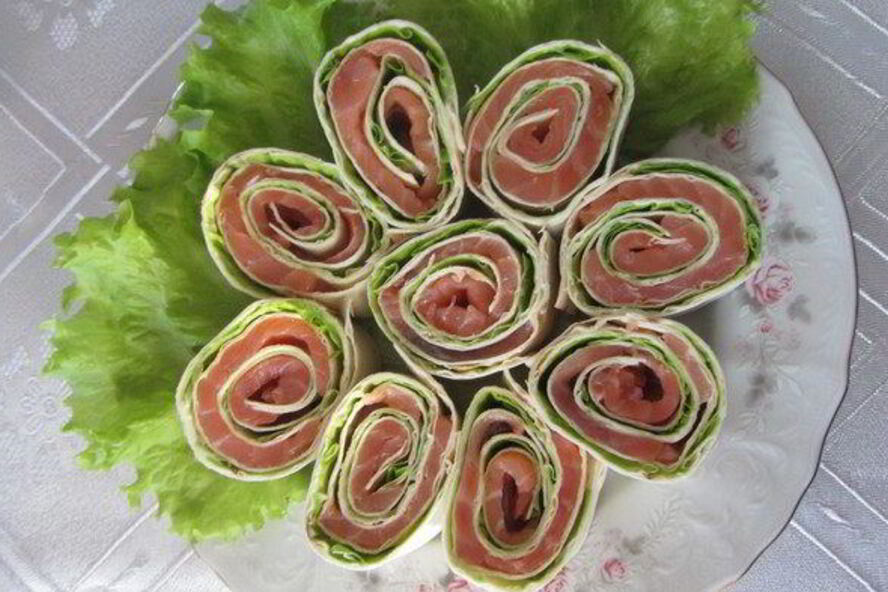 Рецепт лаваша с красной рыбой