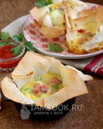 Лаваш с ветчиной и яйцом