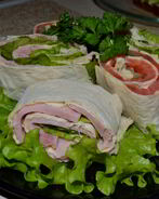 Рулеты из лаваша с сыром, ветчиной и рыбой