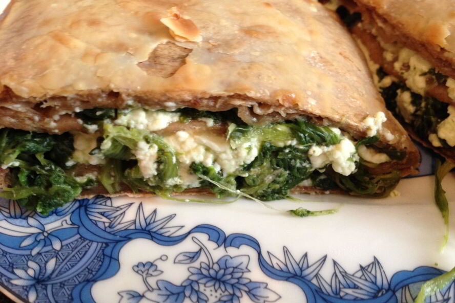 Рецепт шпината в лаваше