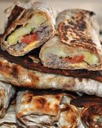 Жареный лаваш с картофелем и фаршем