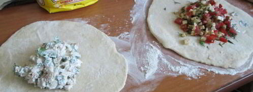 лепешки с начинкой. Шаг 7