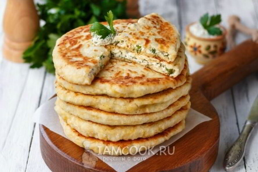 Рецепт сырных лепешек с начинкой