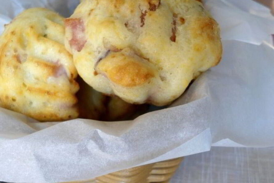 Рецепт маффинов на кефире ветчина-сыр