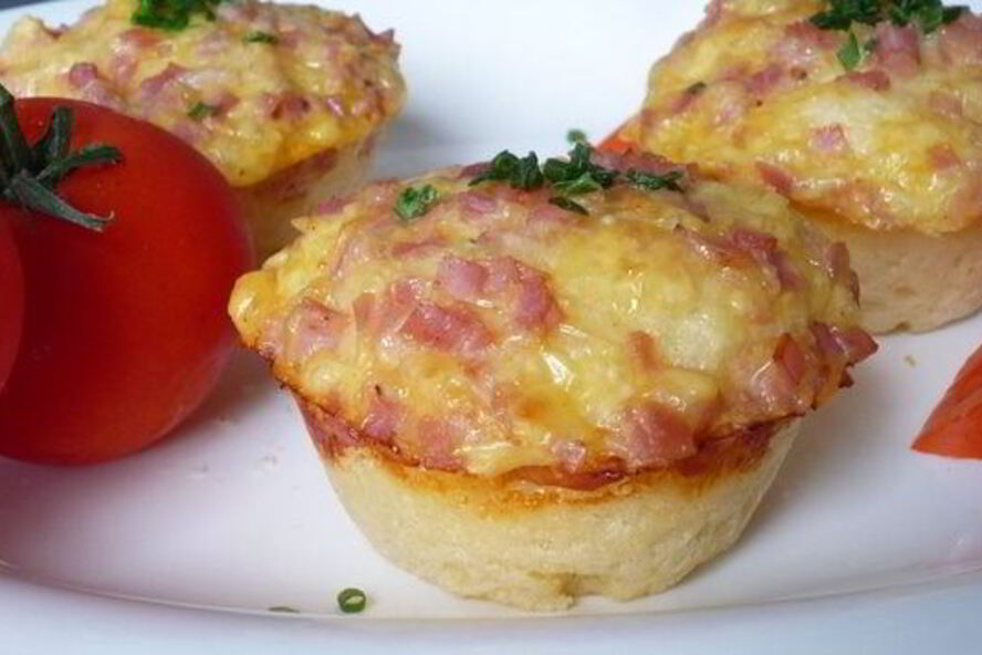 Рецепт маффинов с сыром и ветчиной из дрожжевого теста