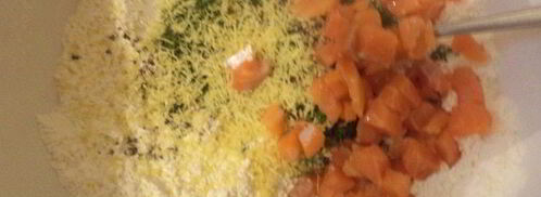 маффины со слабосоленой семгой. Шаг 2