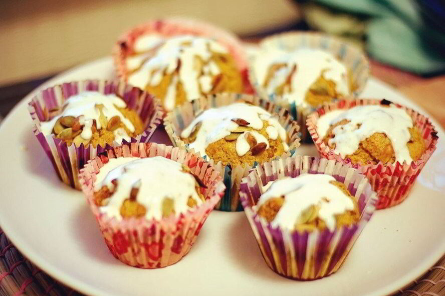 Рецепт тыквенных маффинов с йогуртовым кремом