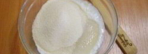 манник с яблоками на кефире. Шаг 2