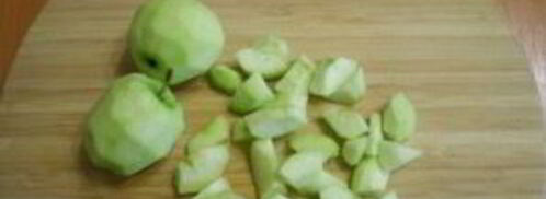 манник с яблоками на кефире. Шаг 7