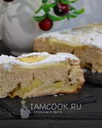 Постный манник с яблоками