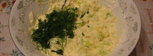 капустные оладьи на кефире. Шаг 3