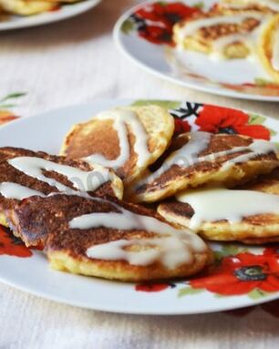 Оладьи из кукурузной муки на кефире