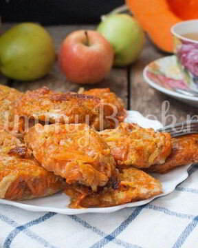 Оладьи из тыквы и яблок