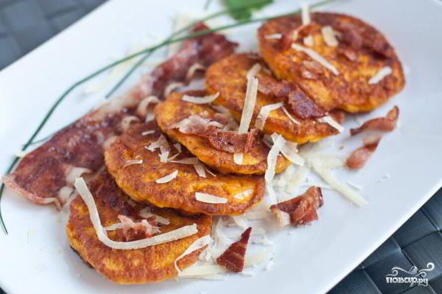 Рецепт оладий из тыквы с сыром