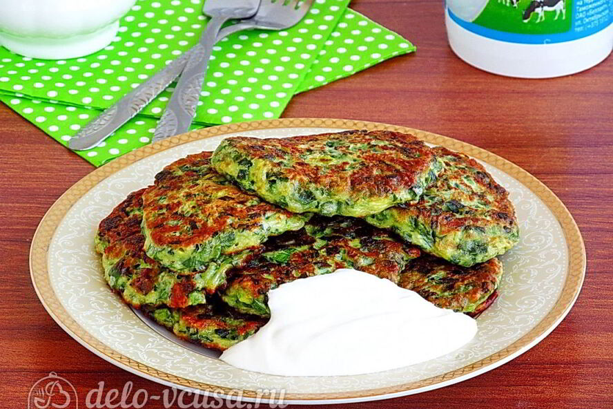 Рецепт оладий с зеленым луком