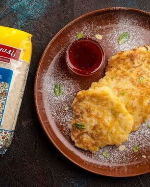 Рисово-яблочные оладьи