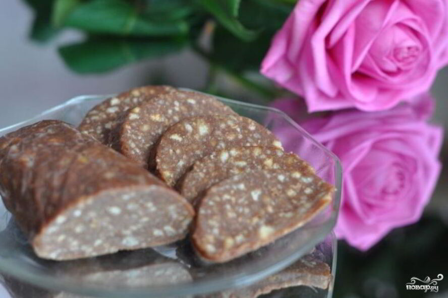 Рецепт колбаски mинутка из печенья