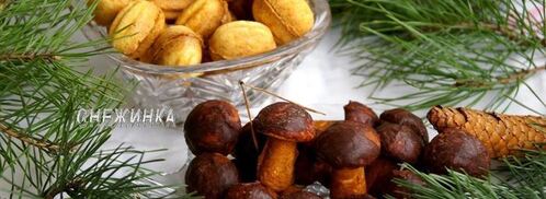 печенье грибочки и орешки со сгущенкой. Шаг 24