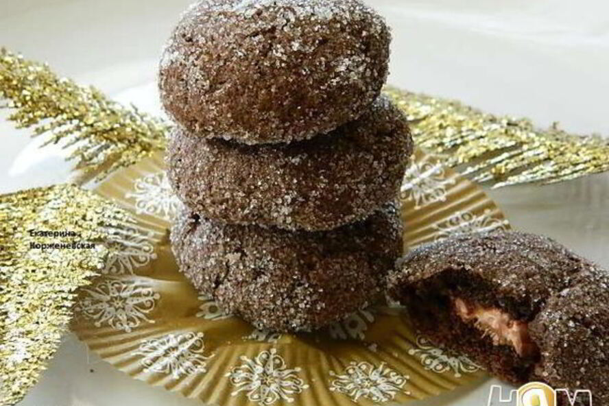 Рецепт шоколадна-орехового печенье с сюрпризом