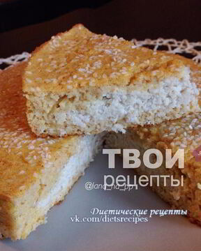 Белковый пирог с курицей и сыром