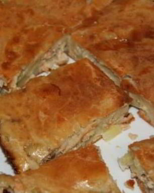 Быстрый пирог с рыбой