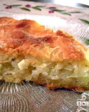 Капустный пирог из дрожжевого, заварного теста