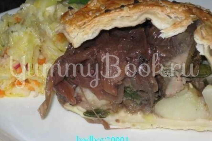 Рецепт пирога с куриной печенью