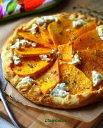 Пирог с тыквой и козьим сыром