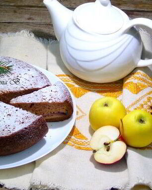 Яблочный пирог на сметане