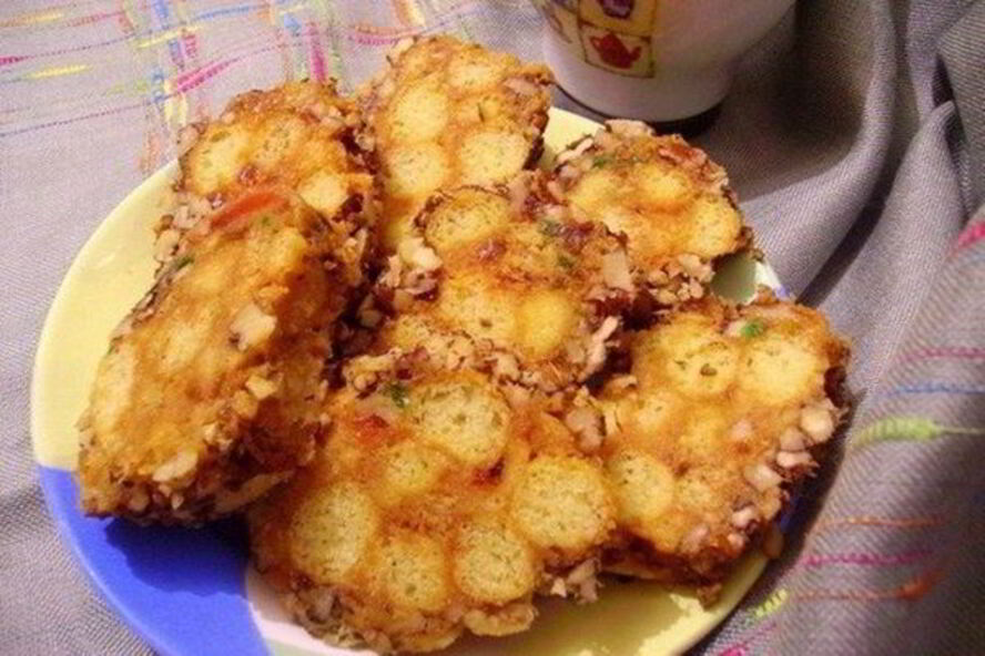 Рецепт пирожного из кукурузных палочек с орехом