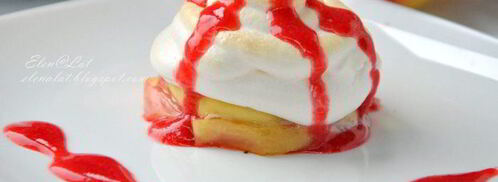 яблочное пирожное с меренгой и малиновым соусом. Шаг 8