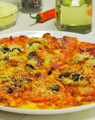 Пицца два сыра три мяса