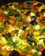 Пицца из картофеля с оливками