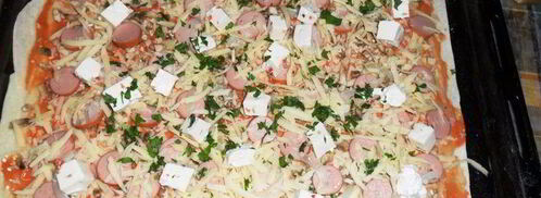 пицца на основе из тонкого теста. Шаг 5