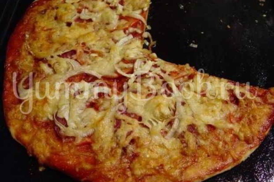 Рецепт пиццы с колбасой к пиву