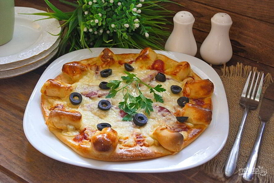 Рецепт пиццы с сырными булочками