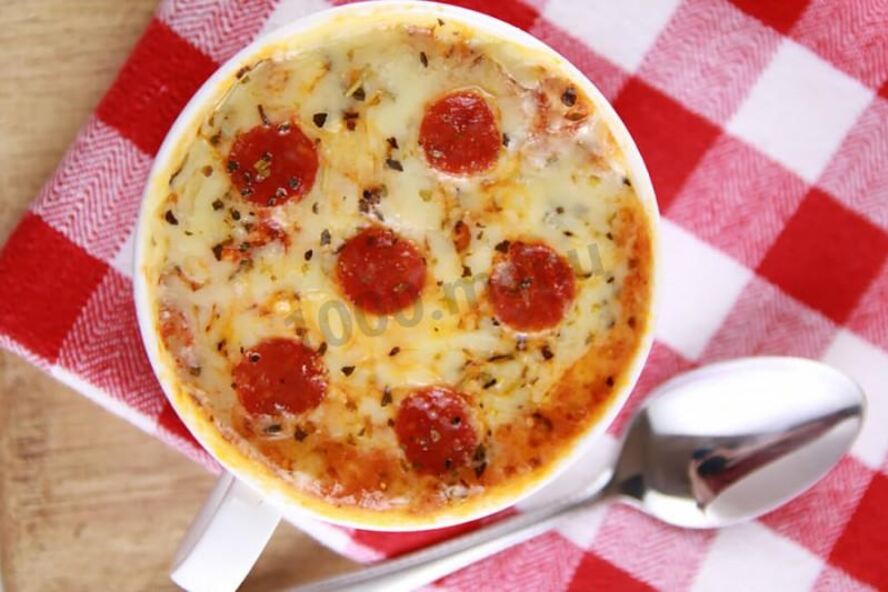 Рецепт пиццы в кружке в микроволновке