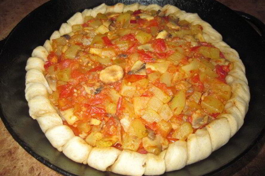 Рецепт веганской пиццы с кабачками